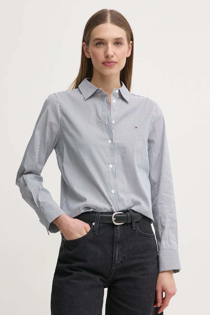 Tommy Hilfiger koszula z elastanem szary WW0WW44084