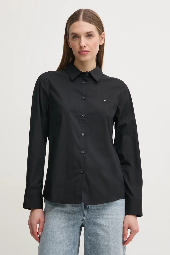 Tommy Hilfiger camicia semplice nero WW0WW44084