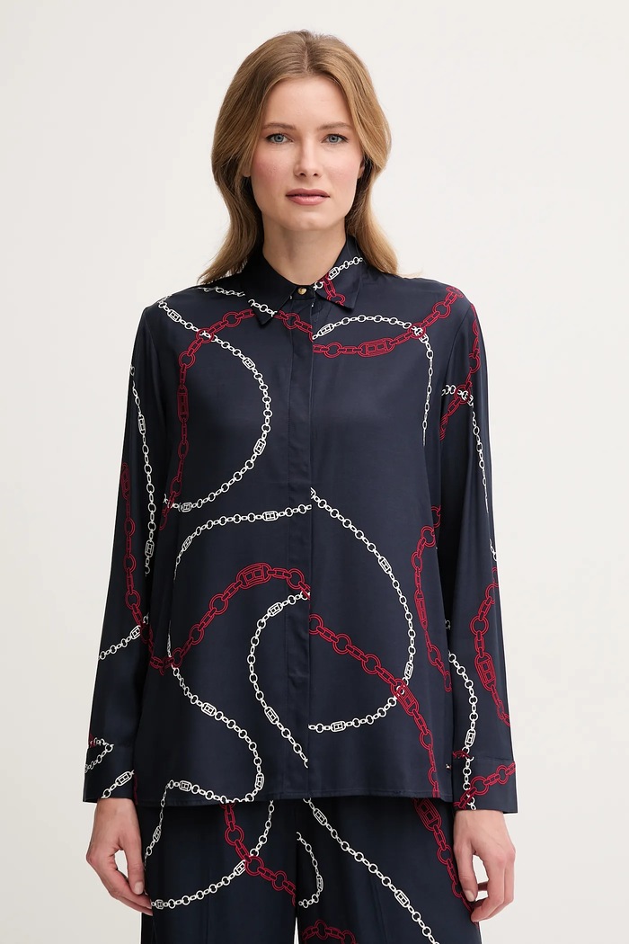 Πουκάμισο Tommy Hilfiger σκούρο μπλε WW0WW44045