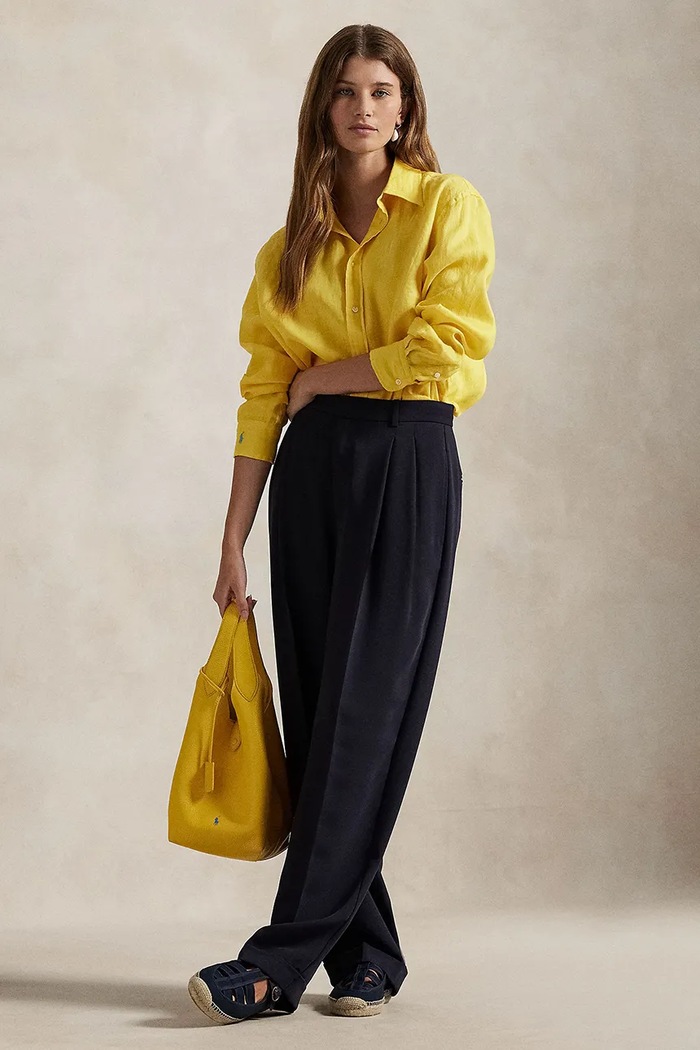 Polo Ralph Lauren shirt linen Women's yellow 211970730