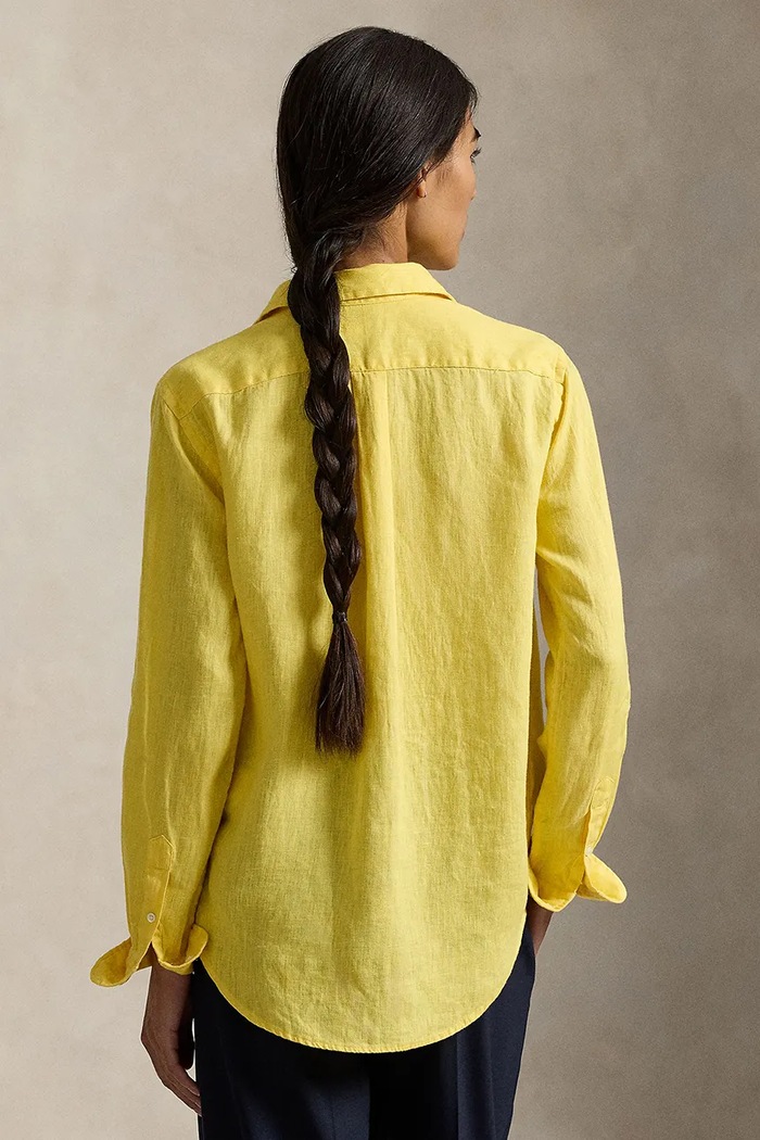 Polo Ralph Lauren košulja za žene od lana 211970730 zlatna SS26