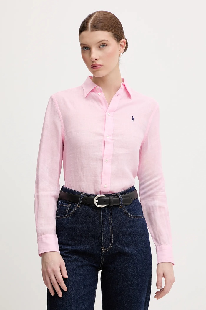 Ленена риза Polo Ralph Lauren свободна розов 211970730