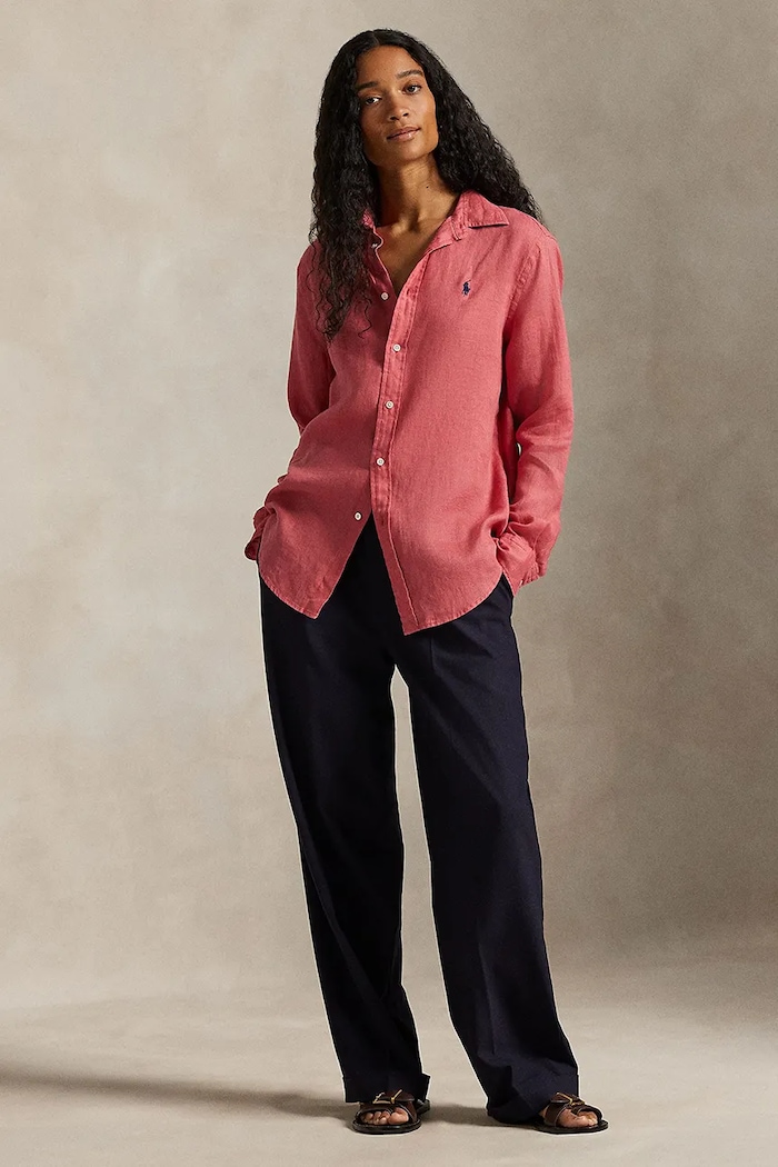 Clothing Polo Ralph Lauren shirt linen Women's 211970730 pink