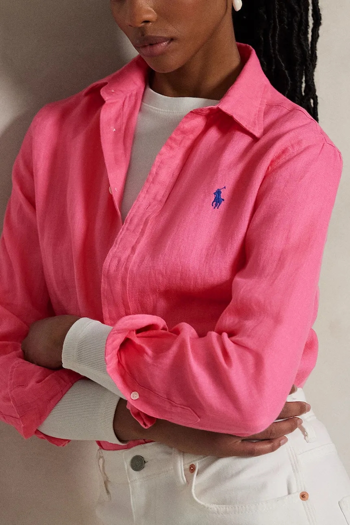 Polo Ralph Lauren linen shirt pink 211970730