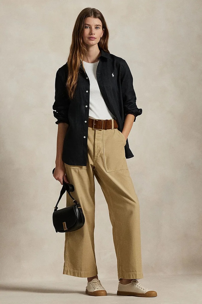 Дрехи Ленена риза Polo Ralph Lauren 211970730 черен