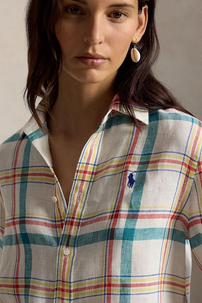 Polo Ralph Lauren рубашка для женщин из льна мультиколор 211970733