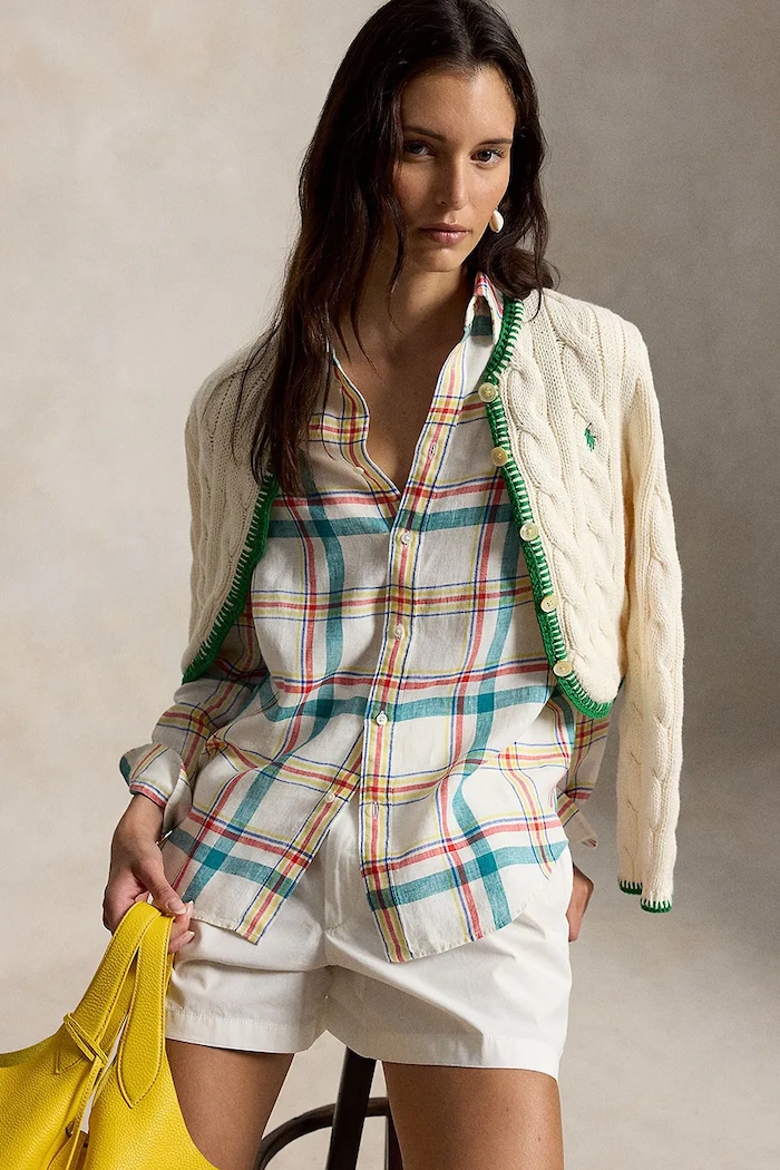 Polo Ralph Lauren рубашка для женщин из льна 211970733 мультиколор