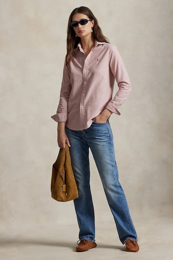 Ρούχα Βαμβακερό πουκάμισο Polo Ralph Lauren 211970736 ροζ
