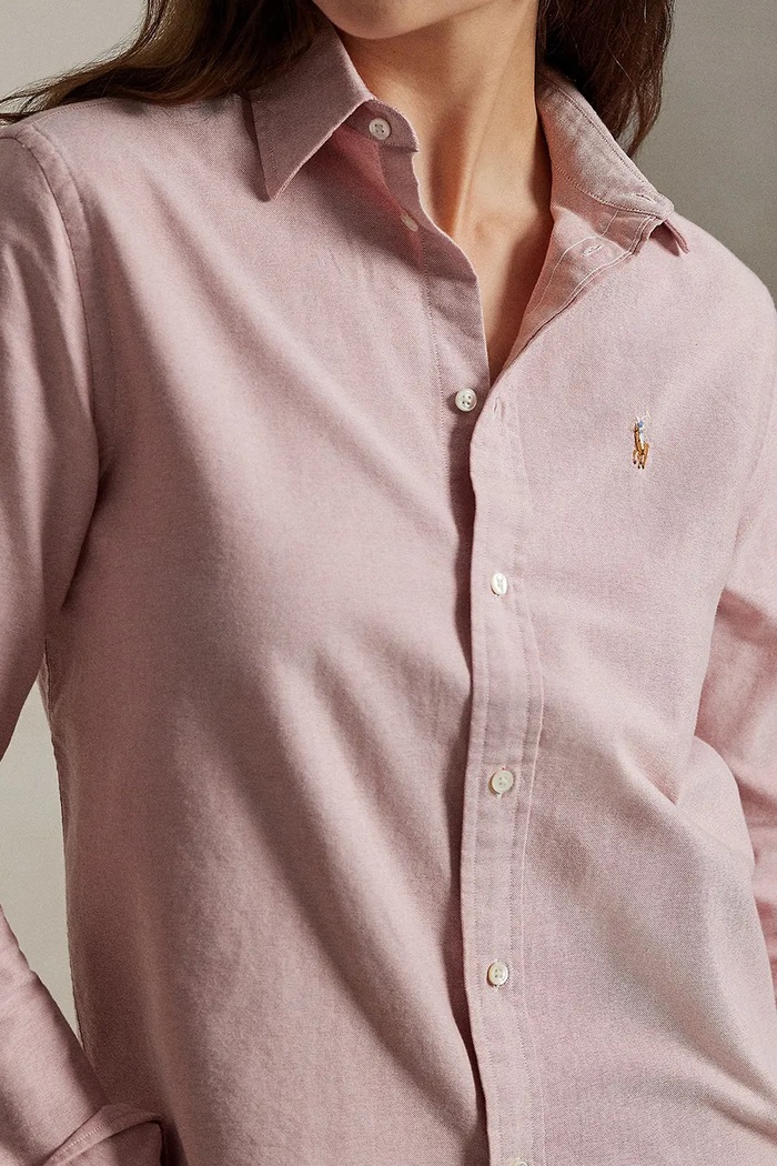 Βαμβακερό πουκάμισο Polo Ralph Lauren ροζ 211970736