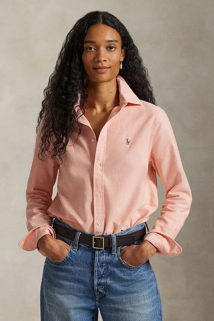 Бавовняна сорочка Polo Ralph Lauren гладкий помаранчевий 211970736