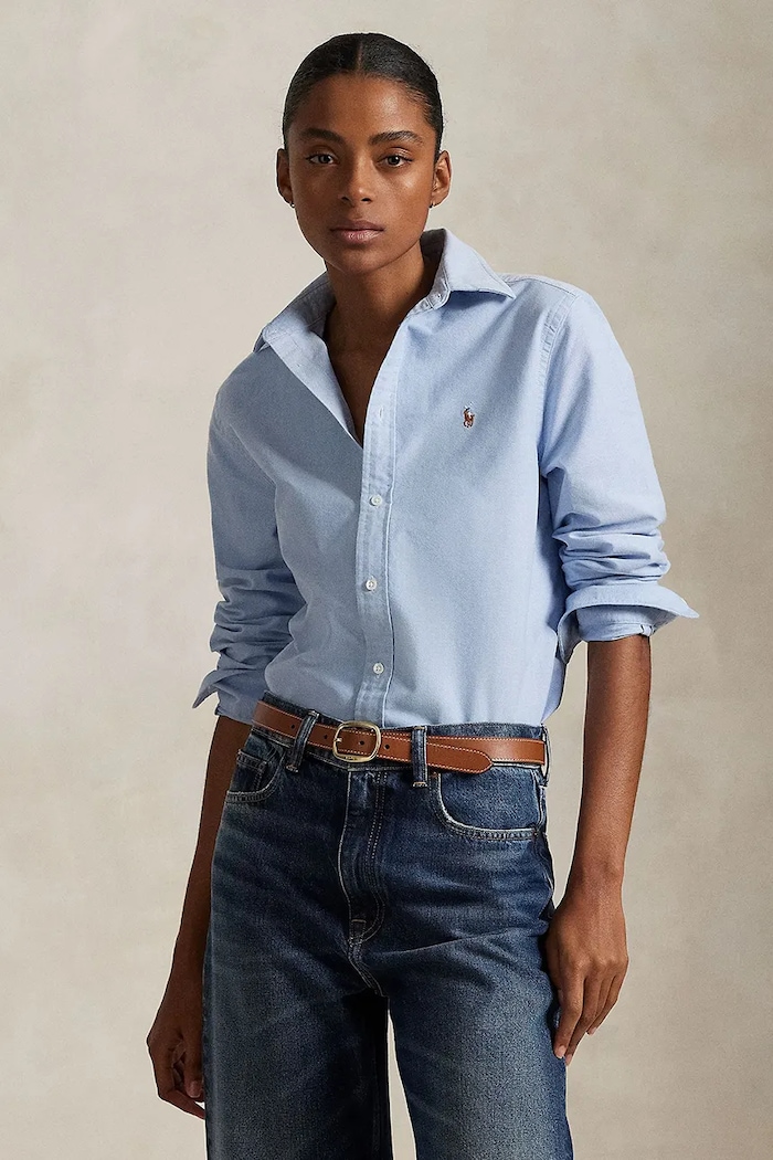 Bavlněná košile Polo Ralph Lauren relaxed modrá 211970736