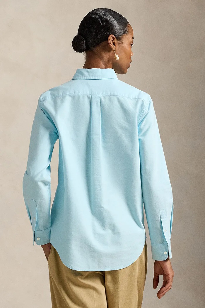Bavlněná košile Polo Ralph Lauren 211970736 tyrkysová SS26