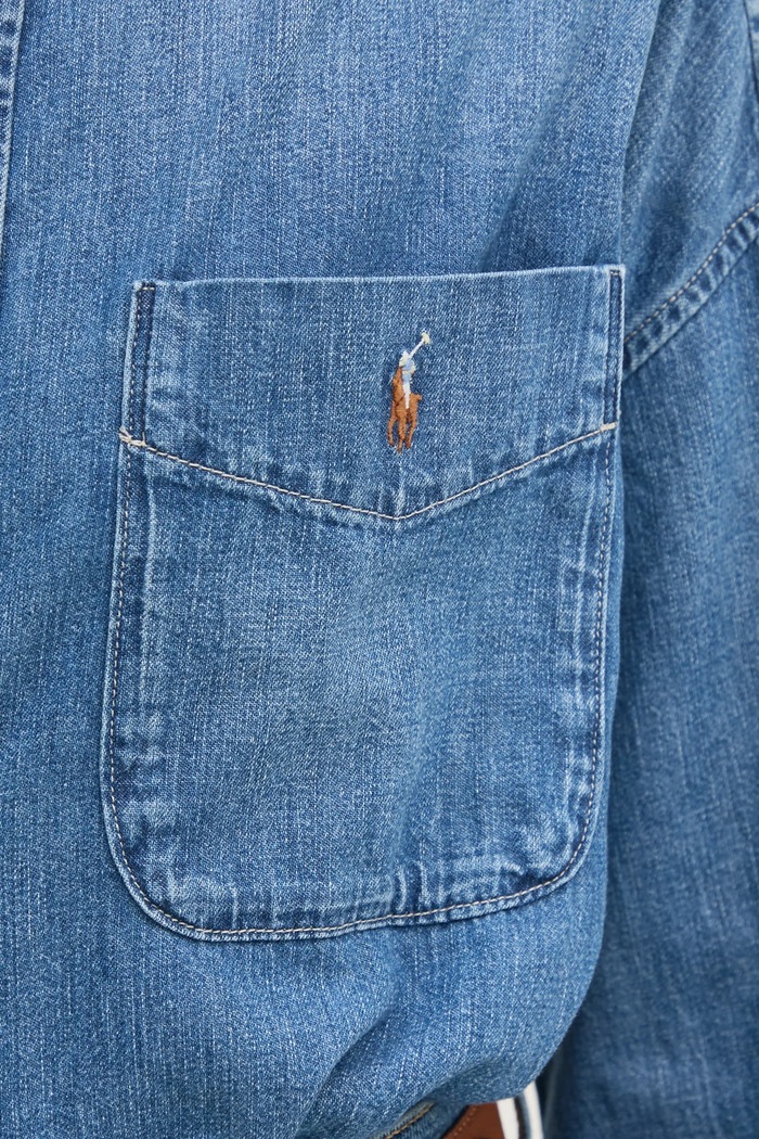 Джинсова сорочка Polo Ralph Lauren 211969398 блакитний