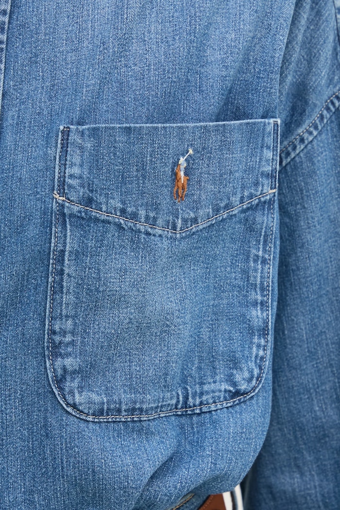 Джинсова сорочка Polo Ralph Lauren 211969398 блакитний