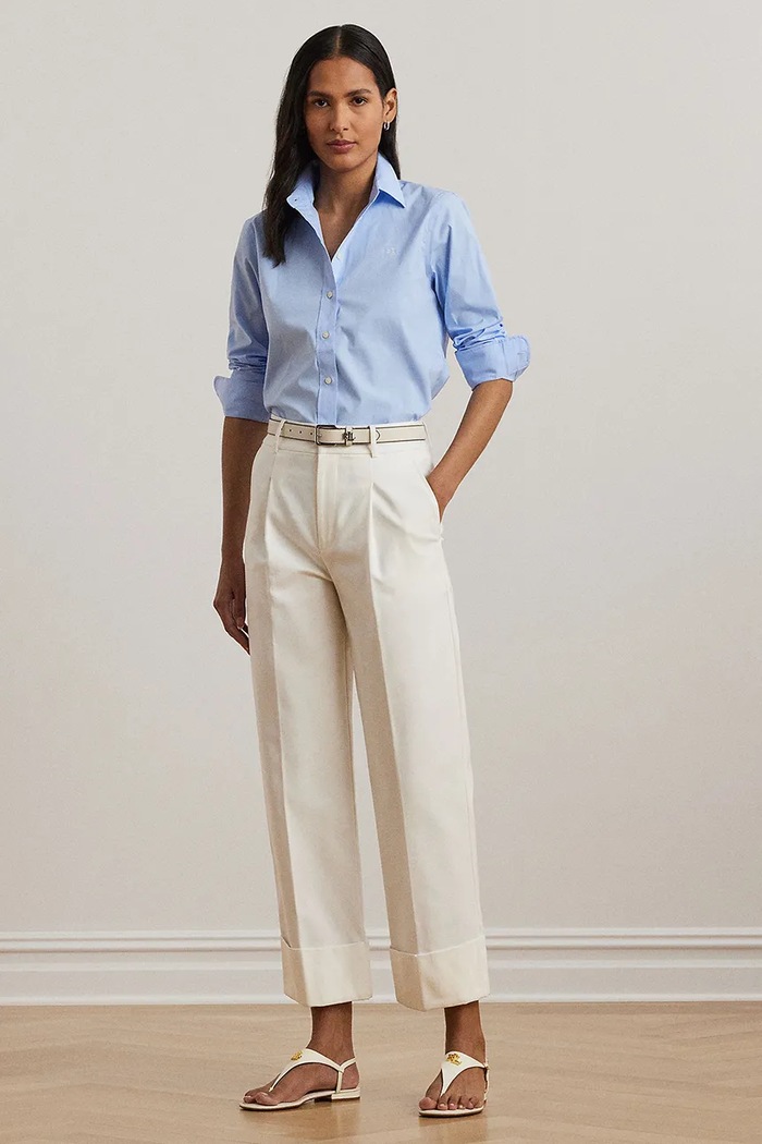 Odzież Lauren Ralph Lauren koszula bawełniana 200684553 niebieski