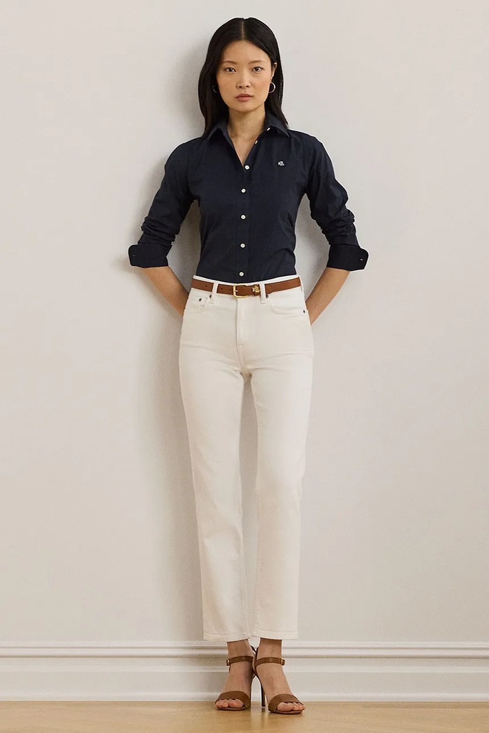 Odzież Lauren Ralph Lauren koszula bawełniana 200684553 granatowy