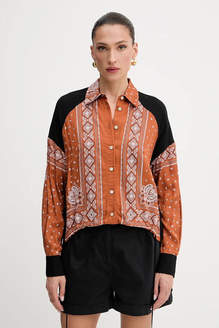 Pinko koszula klasyczny pomarańczowy 104664.A2CK