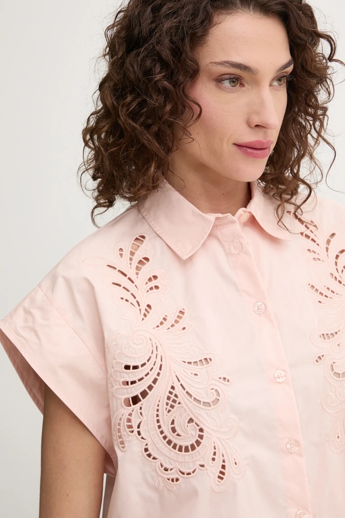 Twinset koszula bawełniana beżowy 251TP2171
