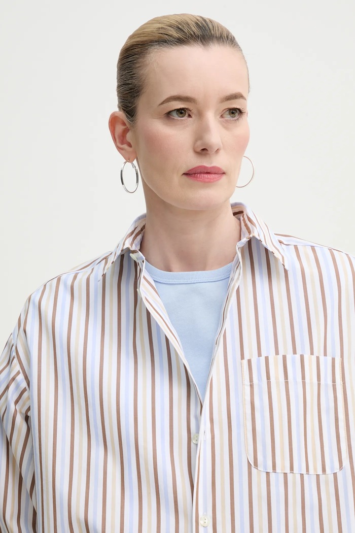 Pamučna košulja A.P.C. chemise stephanie plava COHEI.F12605