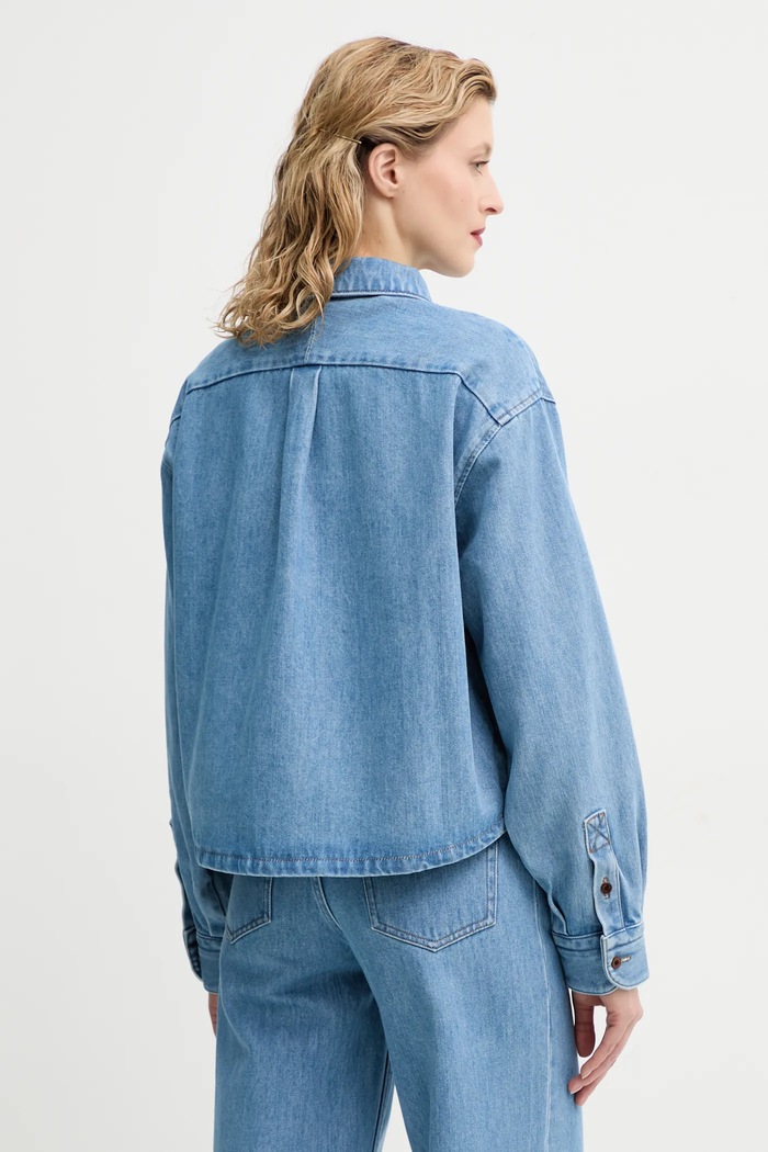 Oblečenie Rifľová košeľa A.P.C. surchemise samantha brodee COHEQ.F02895 modrá
