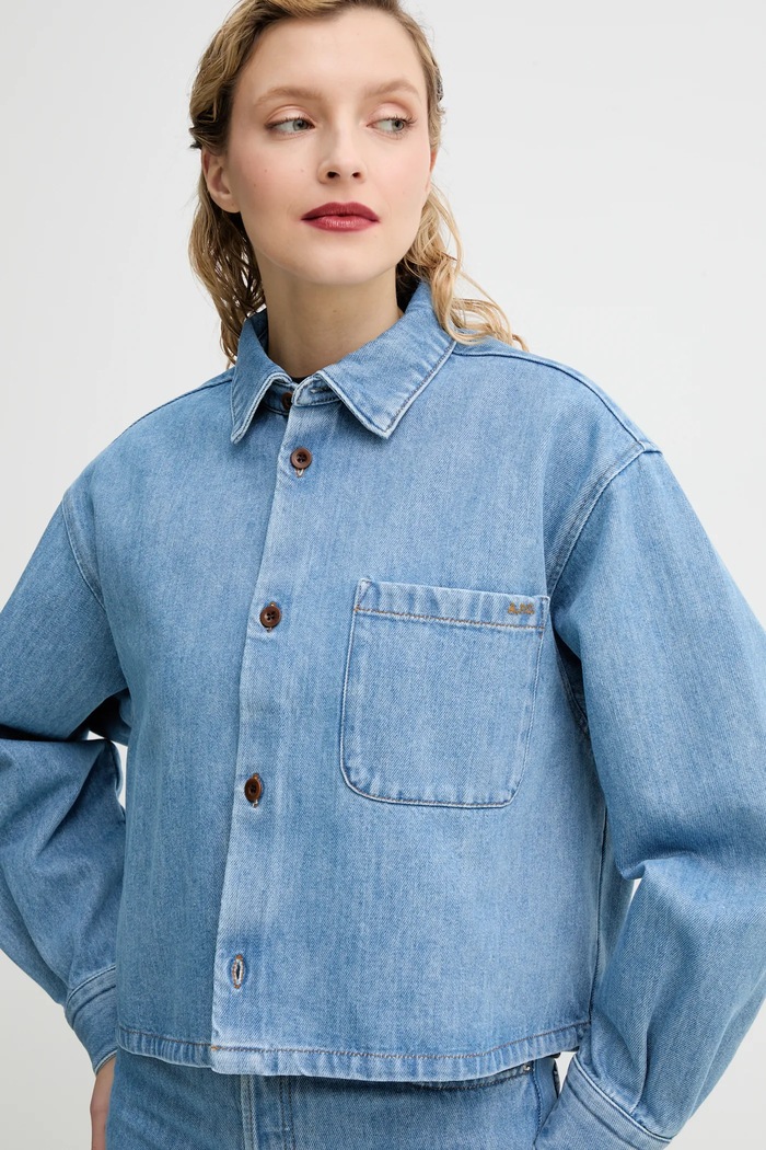 Rifľová košeľa A.P.C. surchemise samantha brodee modrá COHEQ.F02895