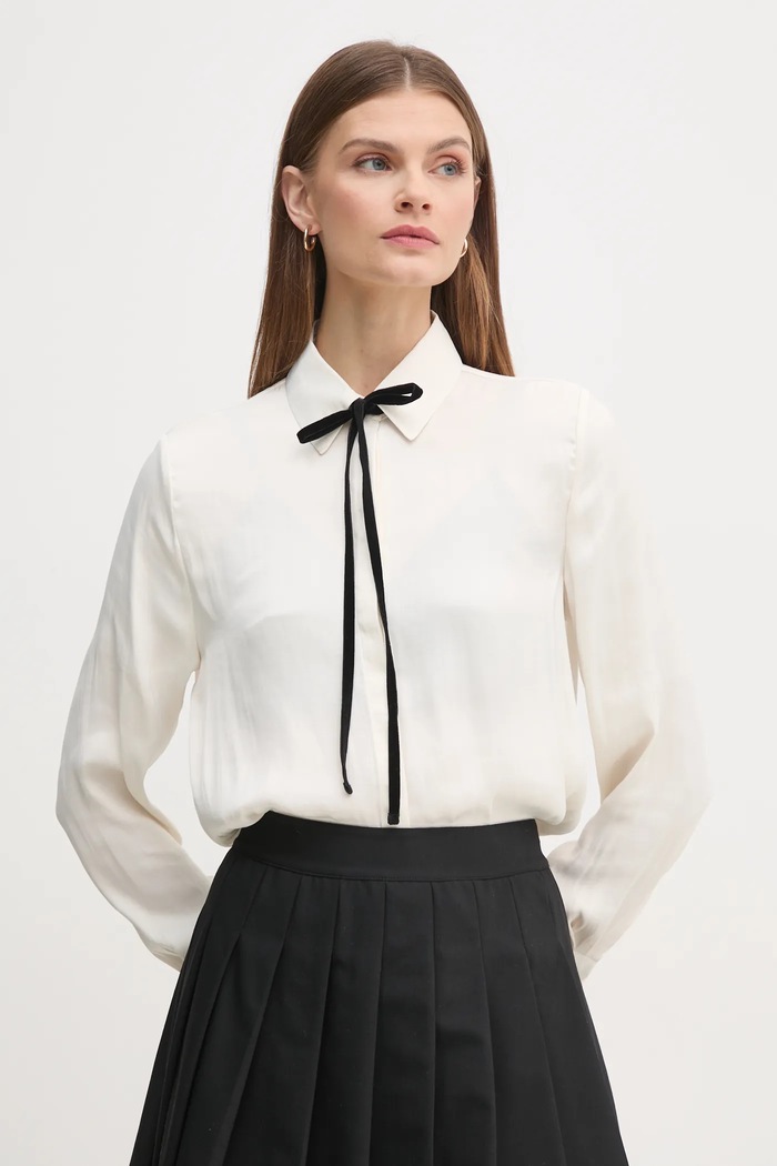 Košile Pepe Jeans ATHENEA dlouhý béžová PL304970
