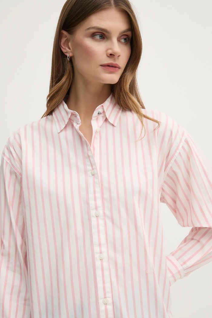 Pepe Jeans camasa din bumbac ARTEMISA cu modele alb PL304975