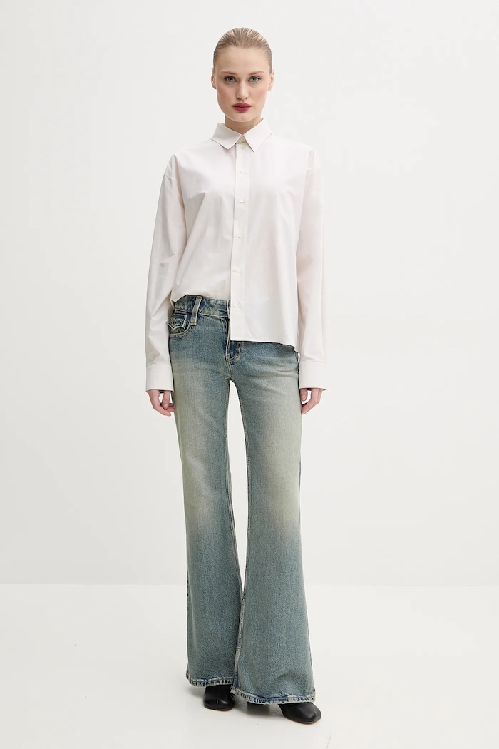 Bavlnená košeľa MM6 Maison Margiela S52DT0043 béžová SS25