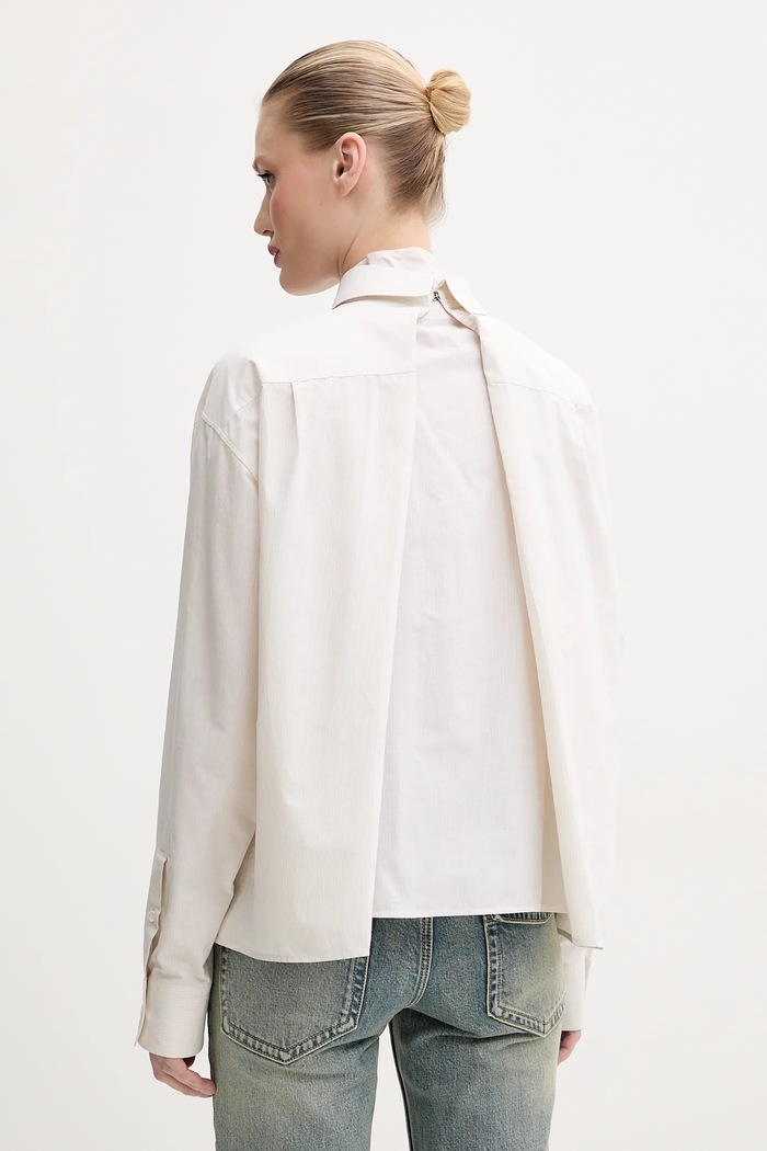 Oblečenie Bavlnená košeľa MM6 Maison Margiela S52DT0043 béžová