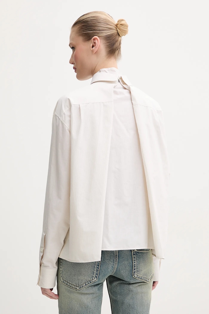 Oblečenie Bavlnená košeľa MM6 Maison Margiela S52DT0043 béžová