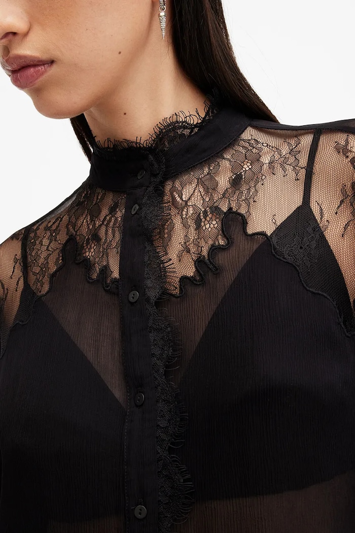 AllSaints koszula RORY W062PB czarny SS25