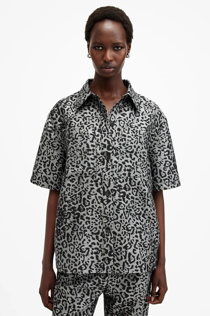 Ρούχα AllSaints Πουκάμισο AllSaints JEMI W114PB ασημί