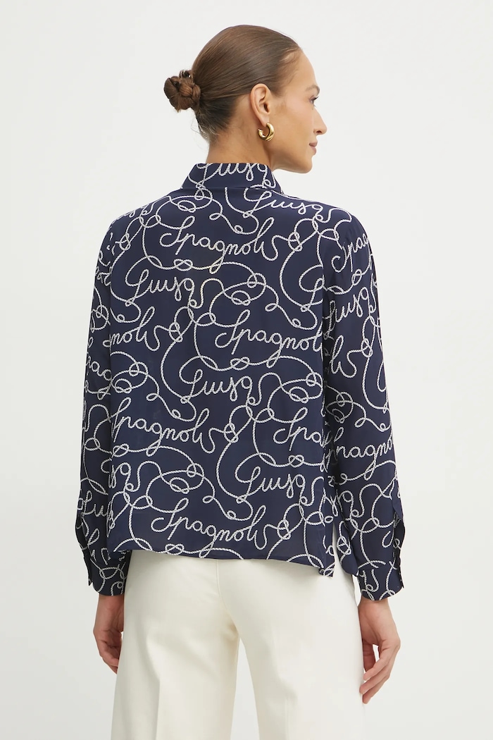 Abbigliamento Luisa Spagnoli camicia in seta 541753 blu navy