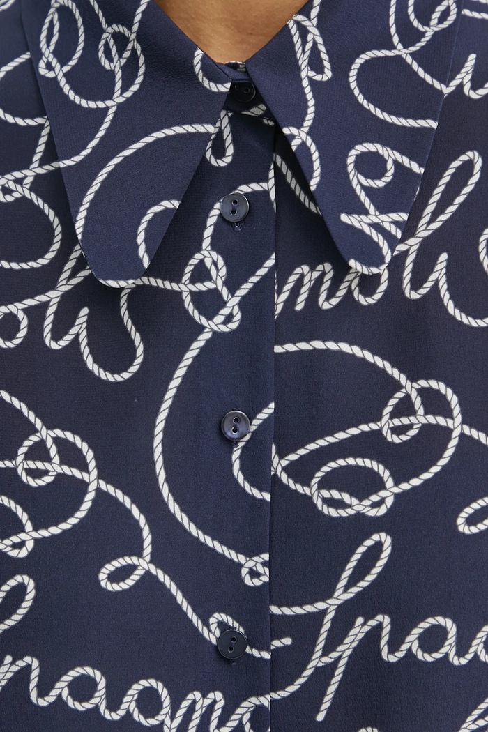 Luisa Spagnoli camicia in seta 541753 blu navy
