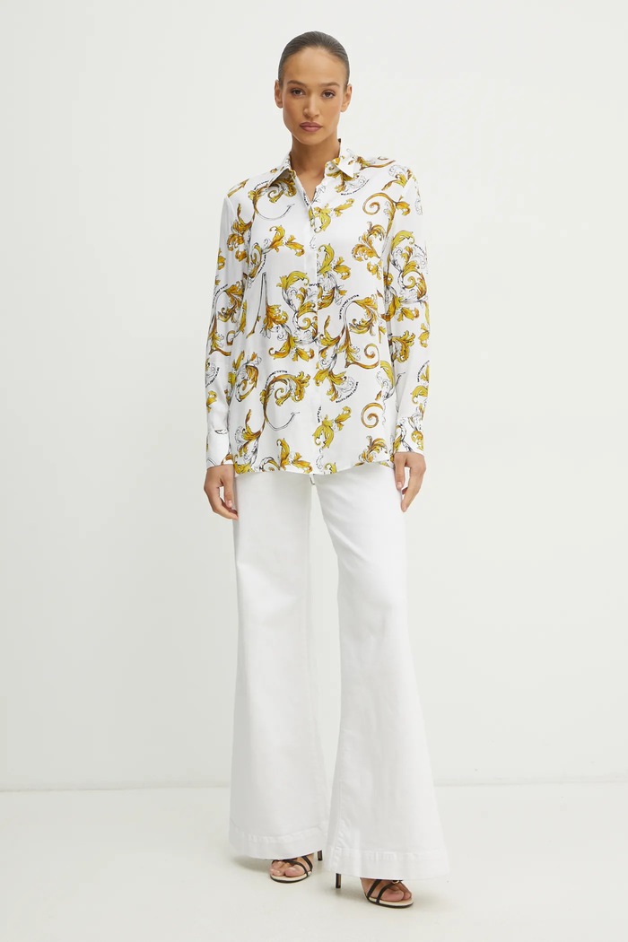 Košile Versace Jeans Couture 78HAL222.NS639 bílá SS25