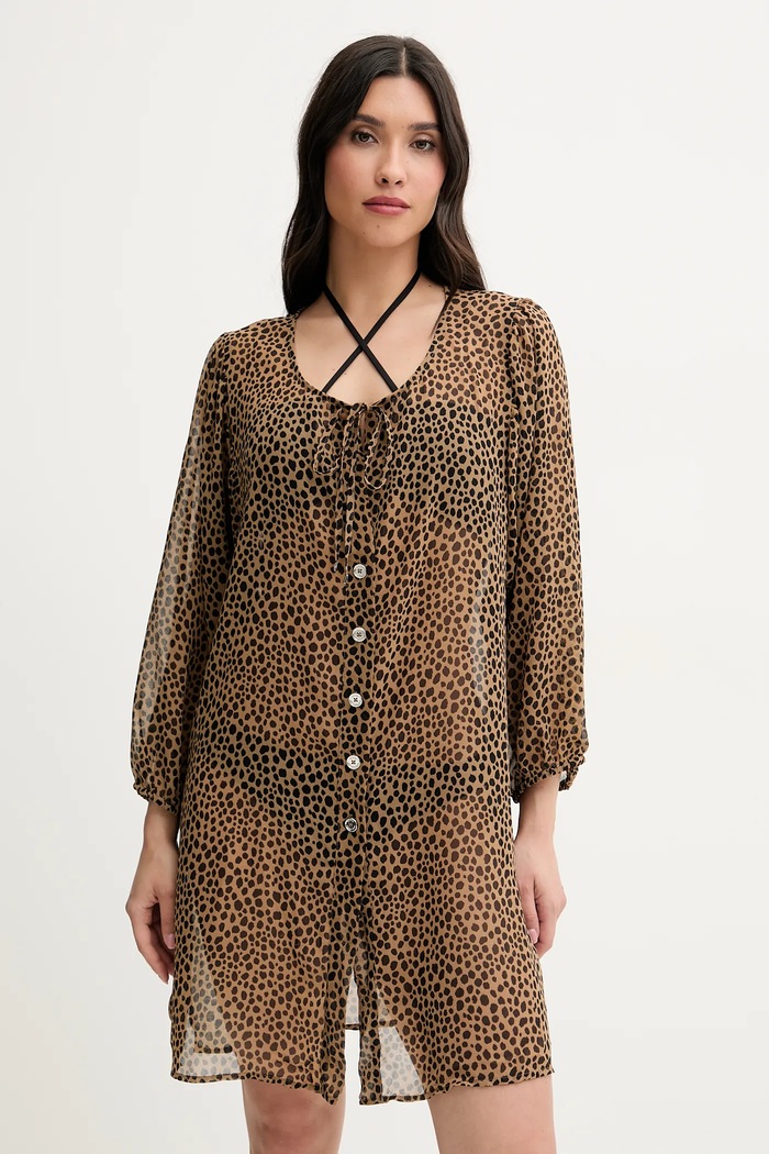 Košeľa MICHAEL Michael Kors regular hnedá MM54791