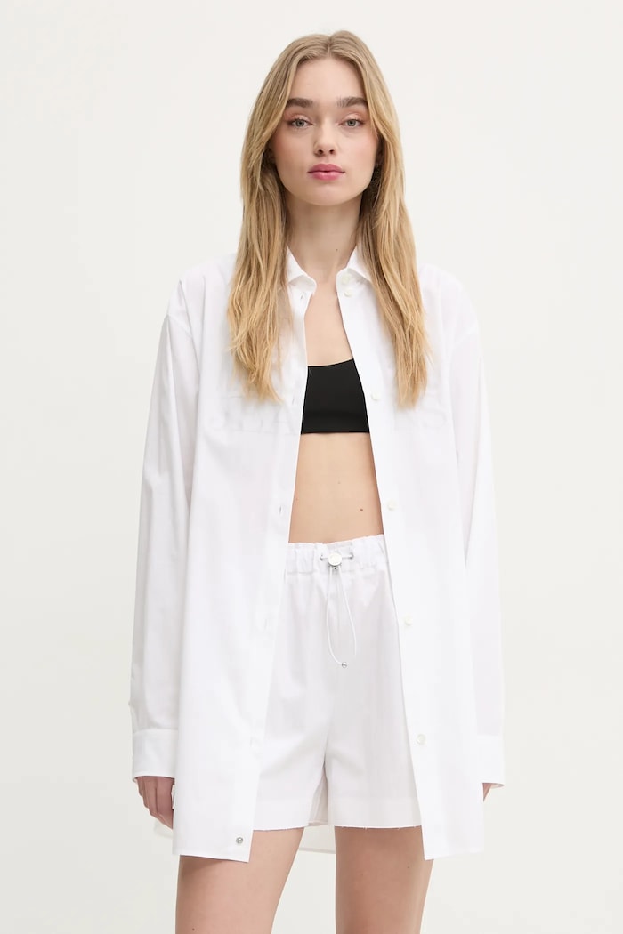 Pamučna košulja Moschino Jeans pamuk bež 0209.3227