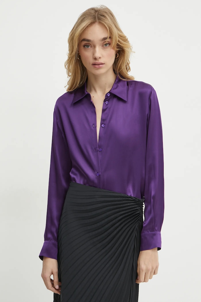 Cămașă de mătase Max&Co. 2516111061200 violet