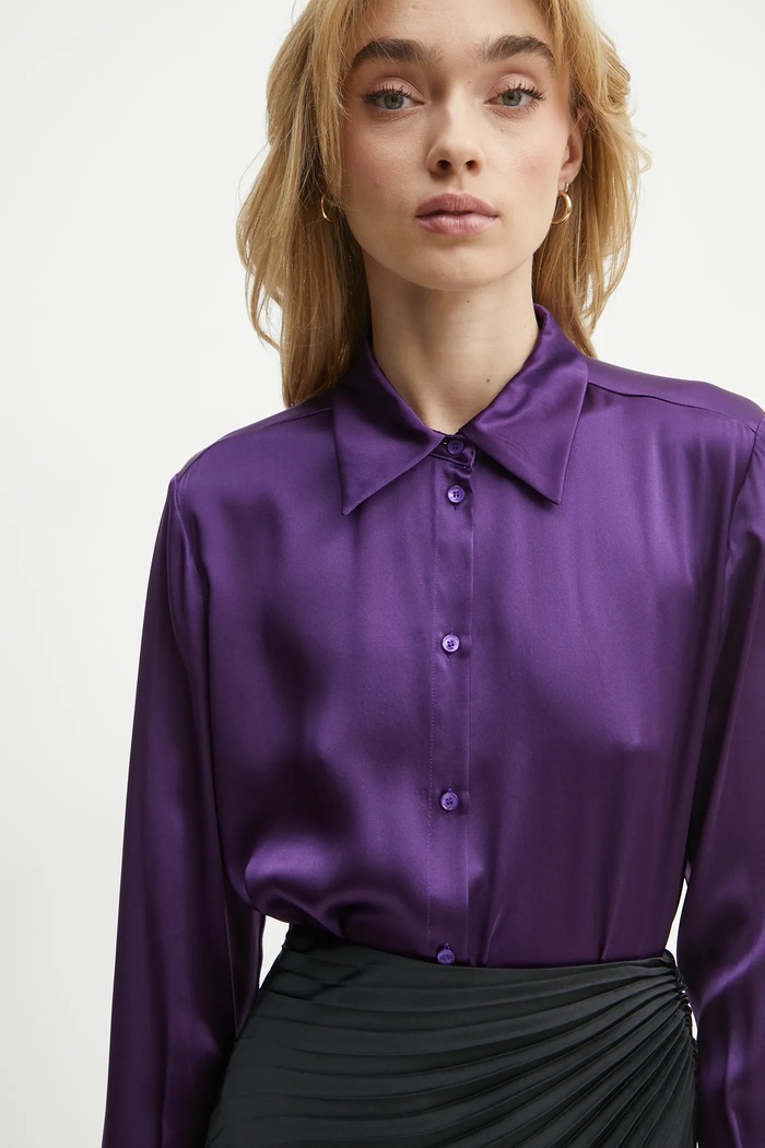 Cămașă de mătase Max&Co. violet 2516111061200