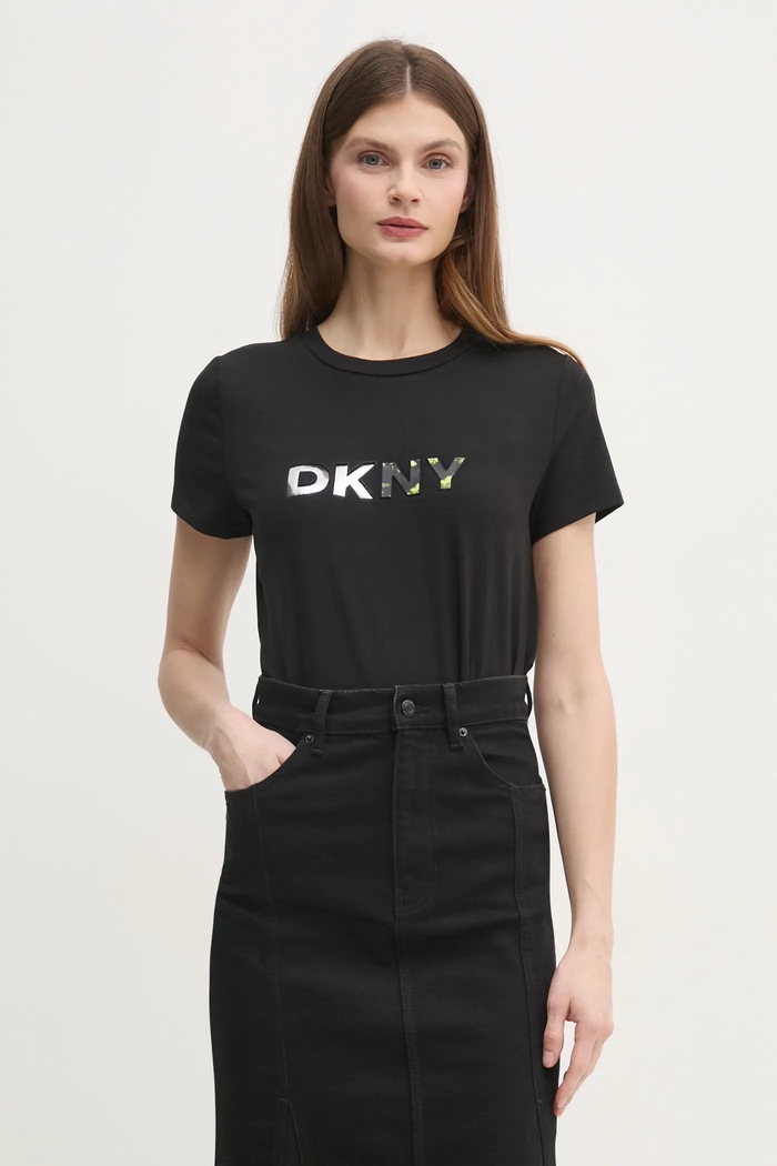 Tričko Dkny nášivka čierna P4KHAWNA