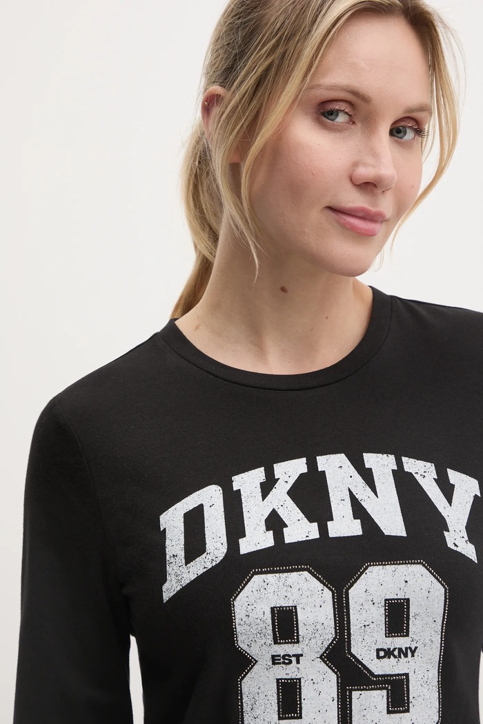 Tričko s dlouhým rukávem Dkny DP4T9979 černá SS25