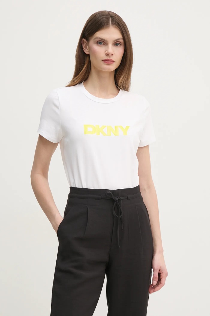Μπλουζάκι Dkny βαμβάκι λευκό P4KHCWNA