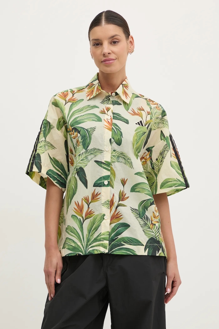 adidas camicia x Farm Rio corta beige JD6280
