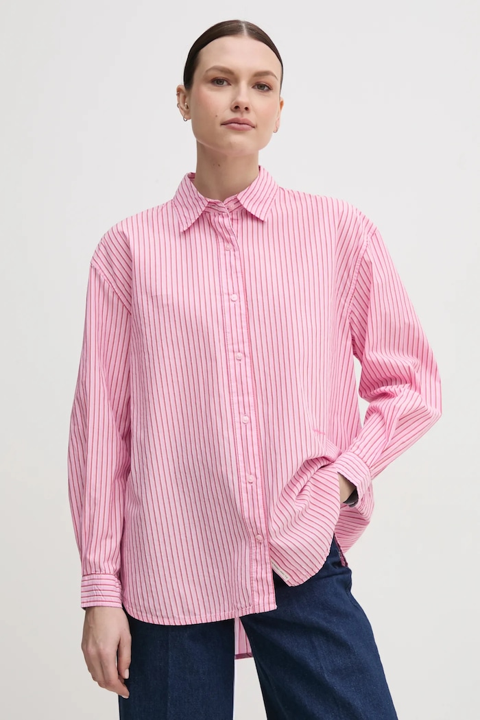Pepe Jeans koszula bawełniana CHARISMA wzorzyste różowy PL305003