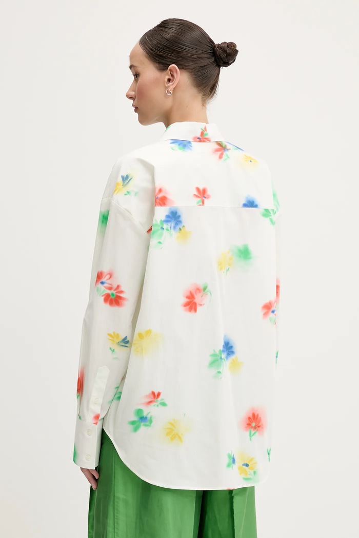 Oblačila Bombažna srajca MSGM 3842MDE15X.257350 bela