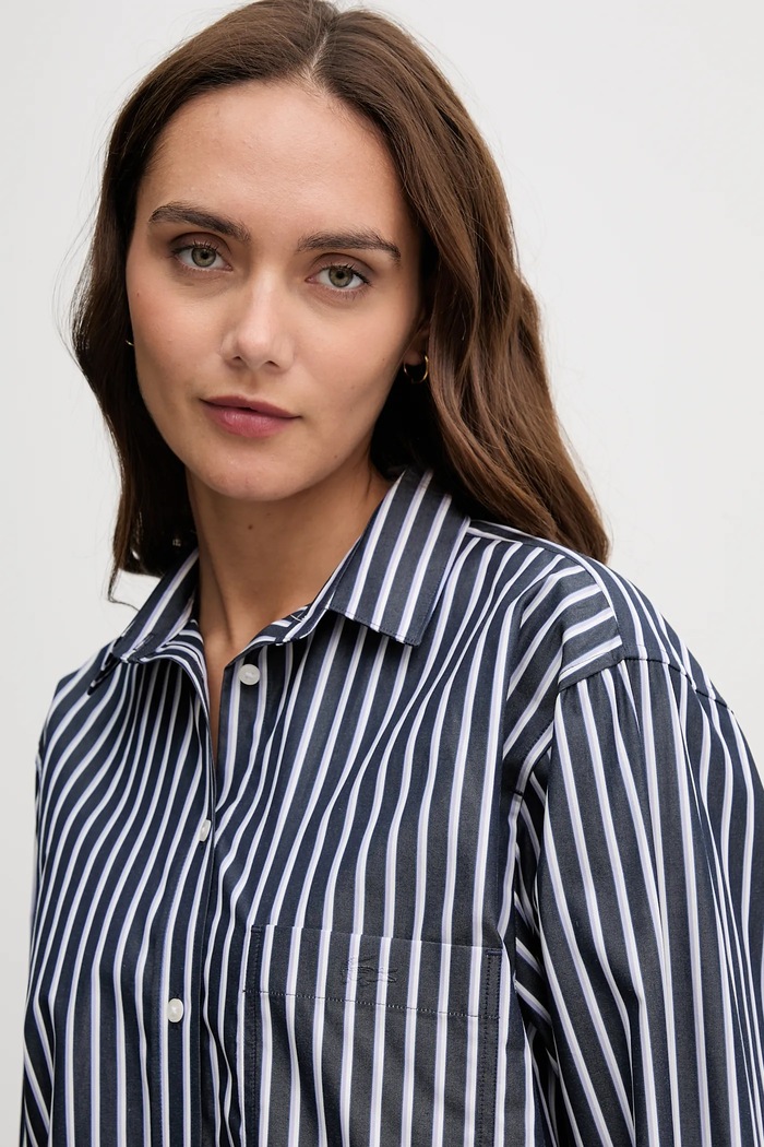 Bavlnená košeľa Lacoste tmavomodrá CF0215