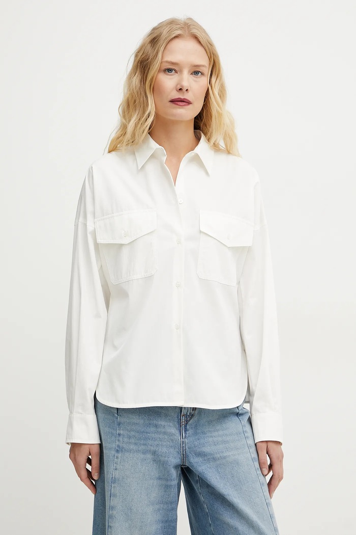 Weekend Max Mara camasa din bumbac lung bej 2515111021600