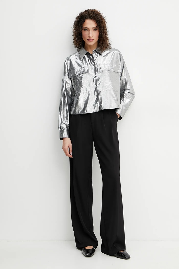 Weekend Max Mara koszula 2515111061600 srebrny SS25