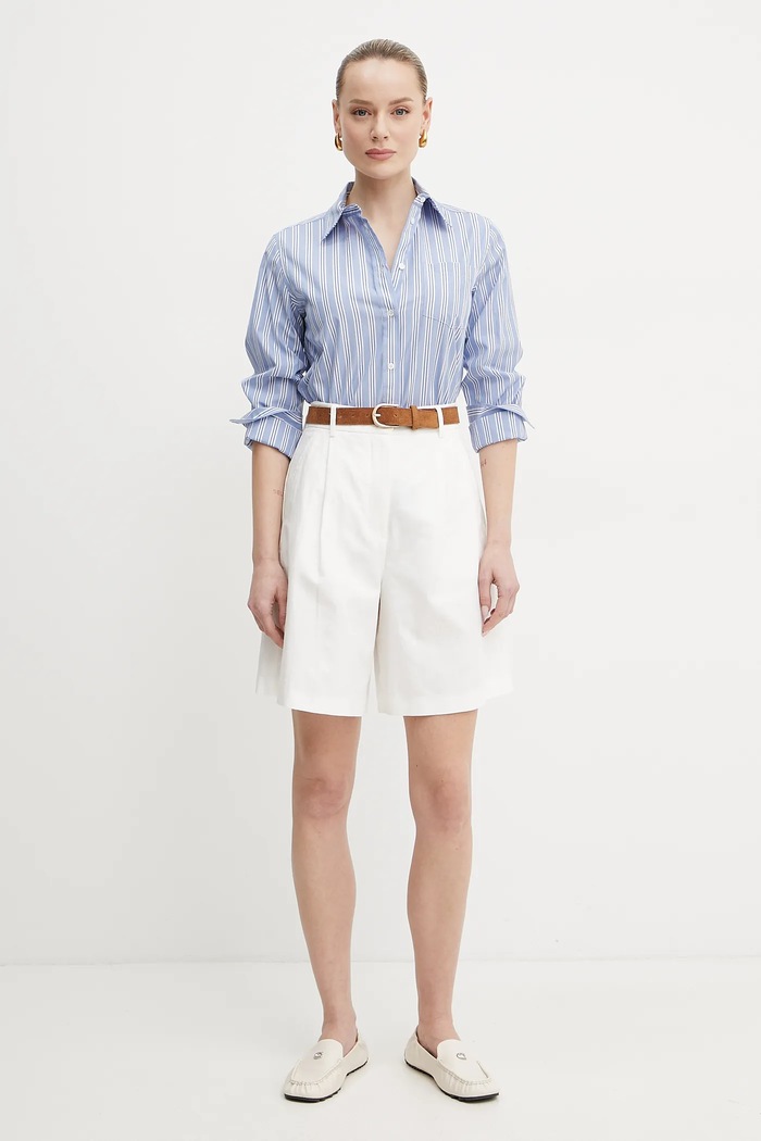 Bavlnená košeľa Weekend Max Mara 2515111081600 modrá SS25