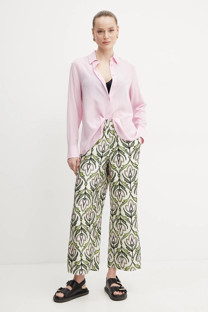 Hedvábné tričko Weekend Max Mara 2515111161600 růžová SS25
